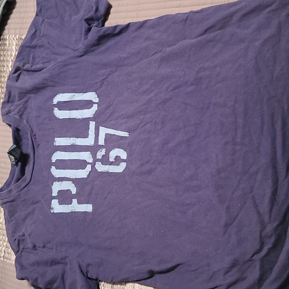 Polo Ralph Lauren Boys XL (18-20) Purple Stencil Logo POLO 67 Graphic T-Shirt